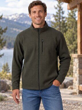32 Degrees Men’s Full Zip Jacket Fleece Sherpa
